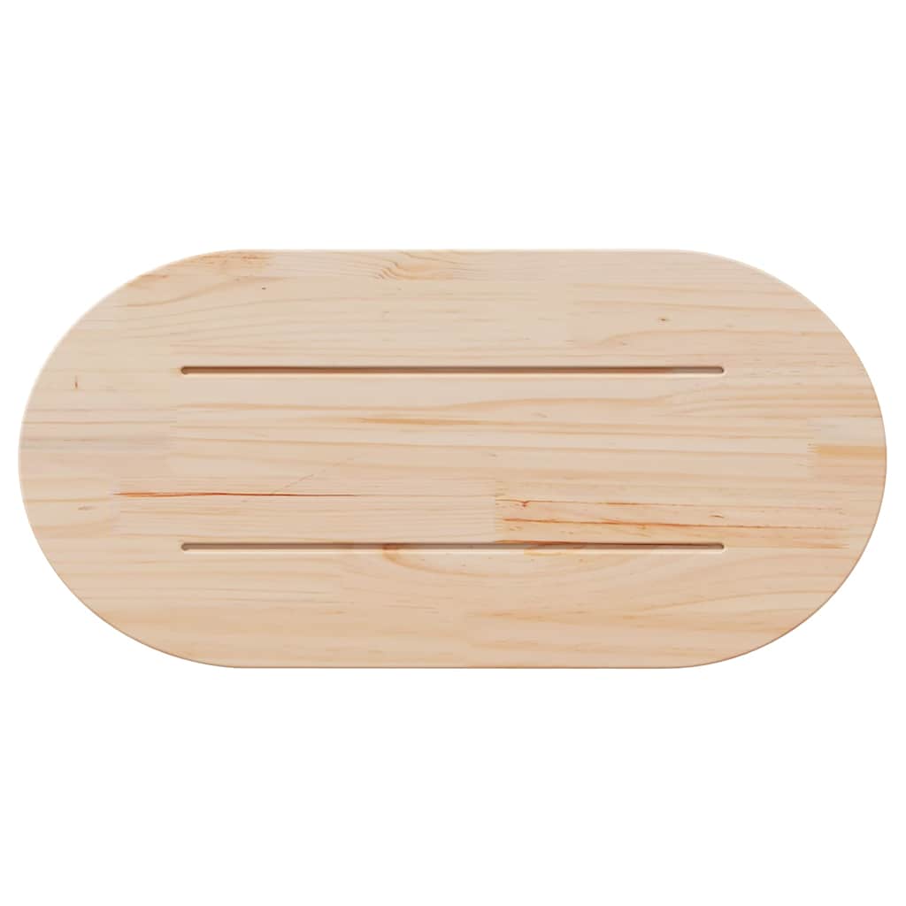 Dessus de table blanc 80x40x2,5 cm bois de pin massif ovale - XIOS