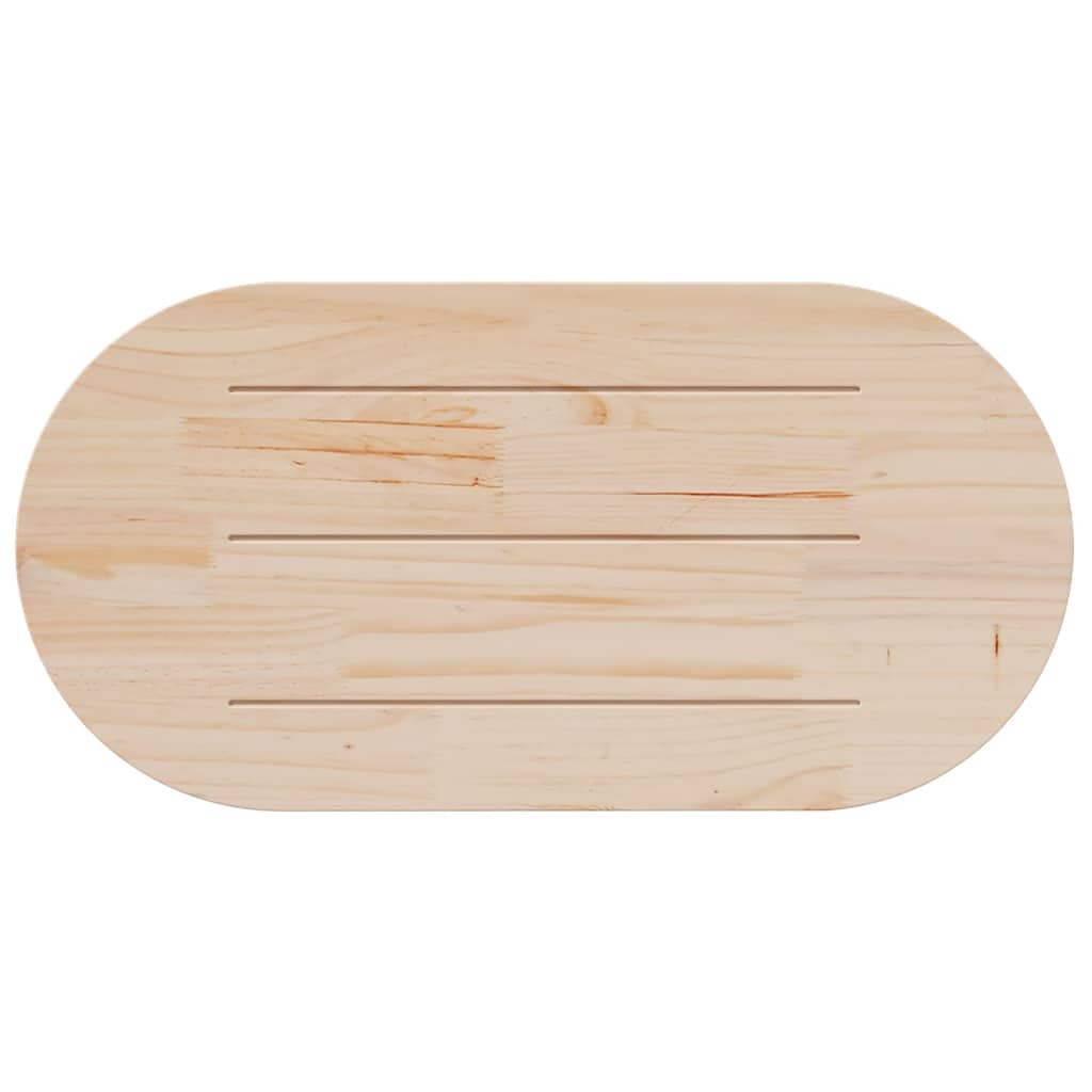 Dessus de table blanc 100x50x2,5 cm bois de pin massif ovale - XIOS