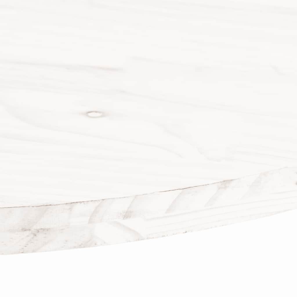 Dessus de table blanc 100x50x2,5 cm bois de pin massif ovale - XIOS