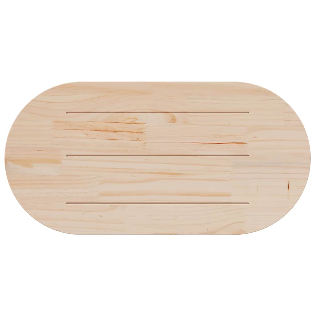 Dessus de table blanc 110x55x2,5 cm bois de pin massif ovale - XIOS