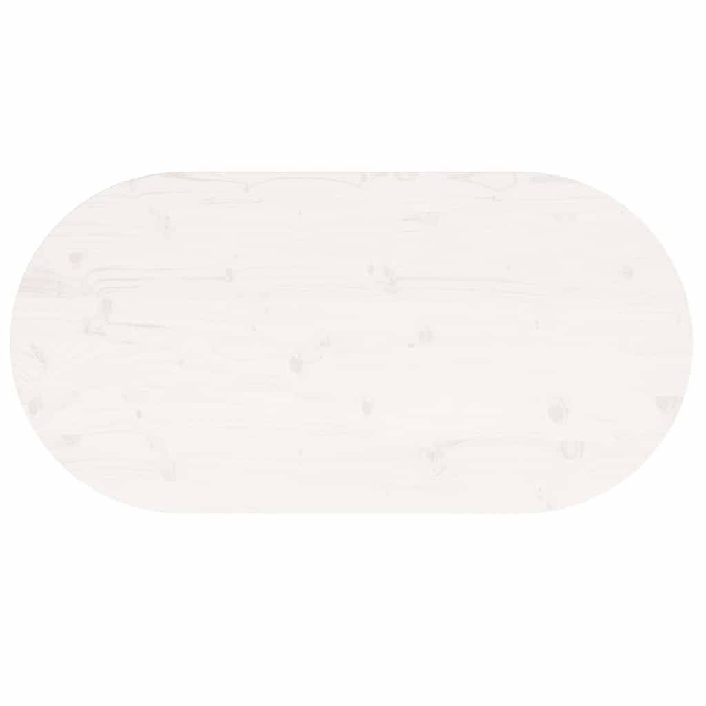 Dessus de table blanc 110x55x2,5 cm bois de pin massif ovale - XIOS