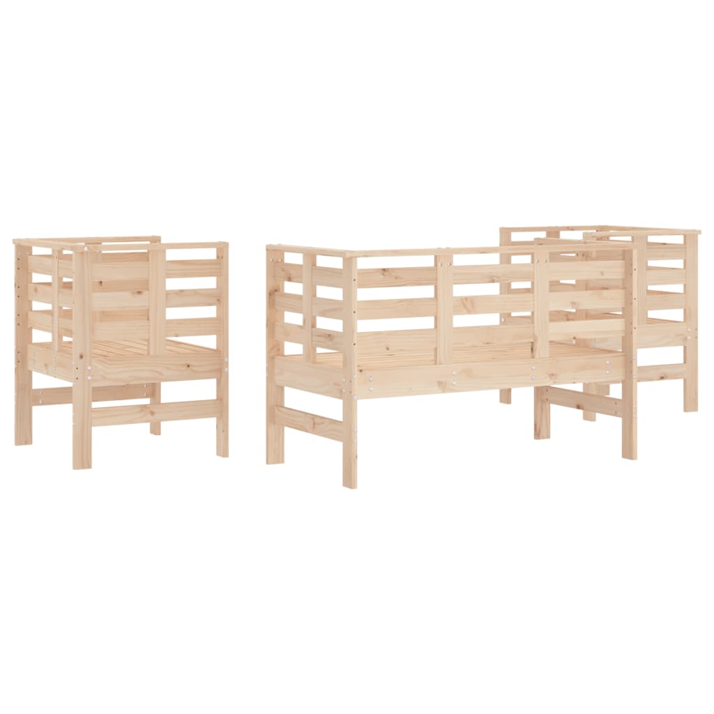 Salon de jardin 3 pcs bois massif de pin - XIOS