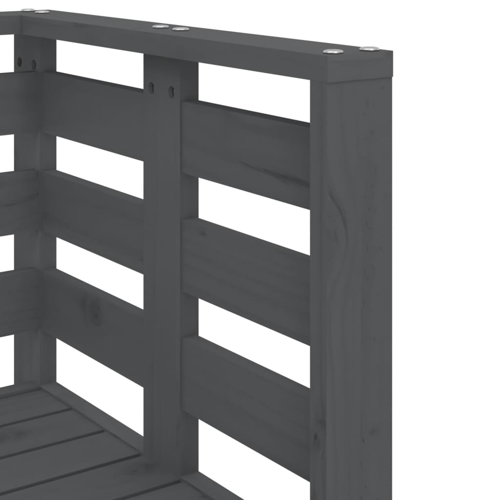 Salon de jardin 3 pcs gris bois massif de pin - XIOS