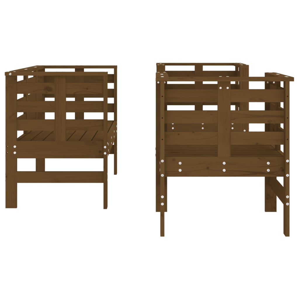 Salon de jardin 3 pcs marron miel bois de pin massif - XIOS
