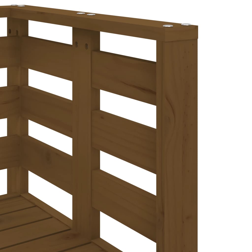 Salon de jardin 3 pcs marron miel bois de pin massif - XIOS