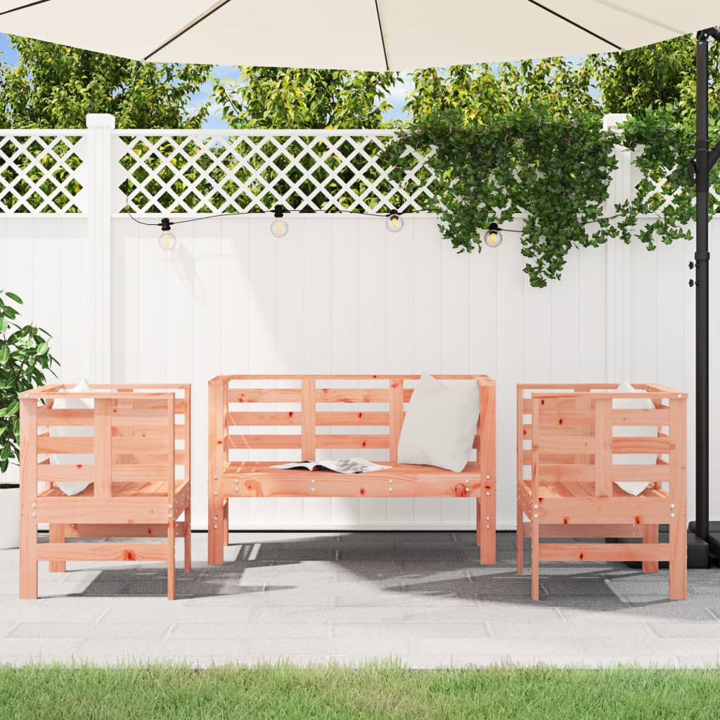Salon de jardin 3 pcs bois massif douglas - XIOS