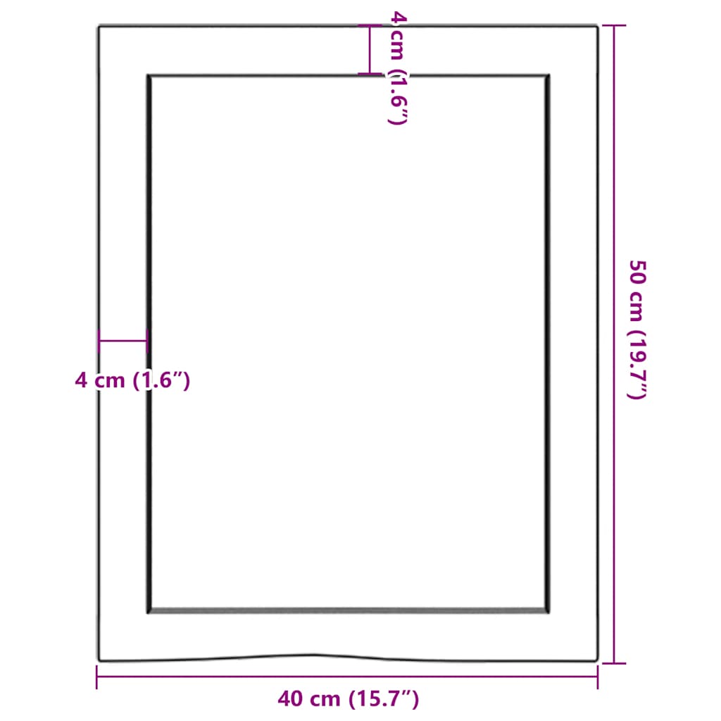 Étagère murale 40x50x(2-4)cm bois de chêne massif non traité - XIOS