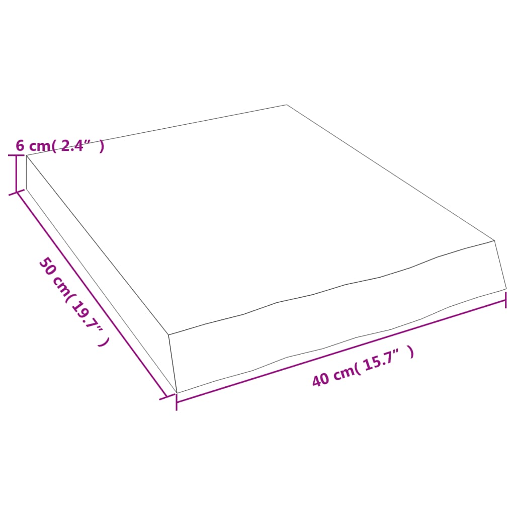 Étagère murale 40x50x(2-6) cm bois de chêne massif non traité - XIOS