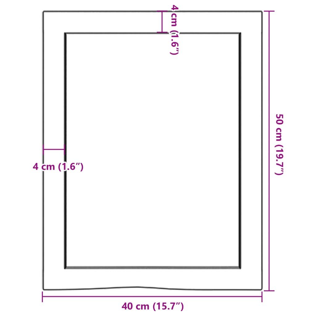 Étagère murale 40x50x(2-6) cm bois de chêne massif non traité - XIOS