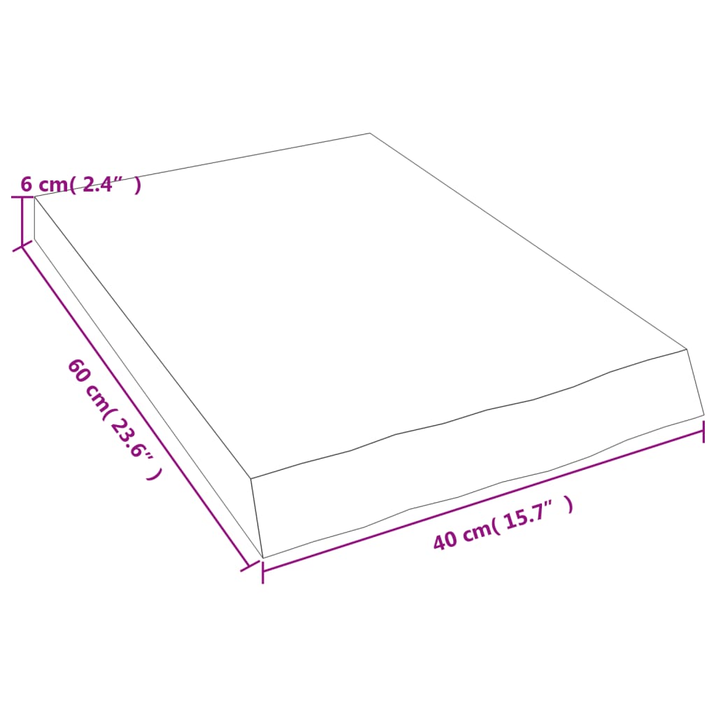 Étagère murale 40x60x(2-6) cm bois de chêne massif non traité - XIOS