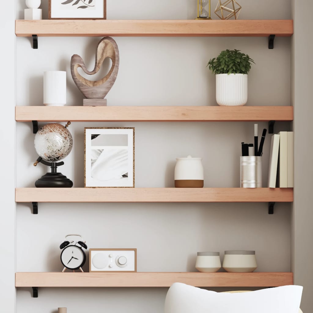 Étagère murale 80x10x6 cm bois de chêne massif non traité - XIOS