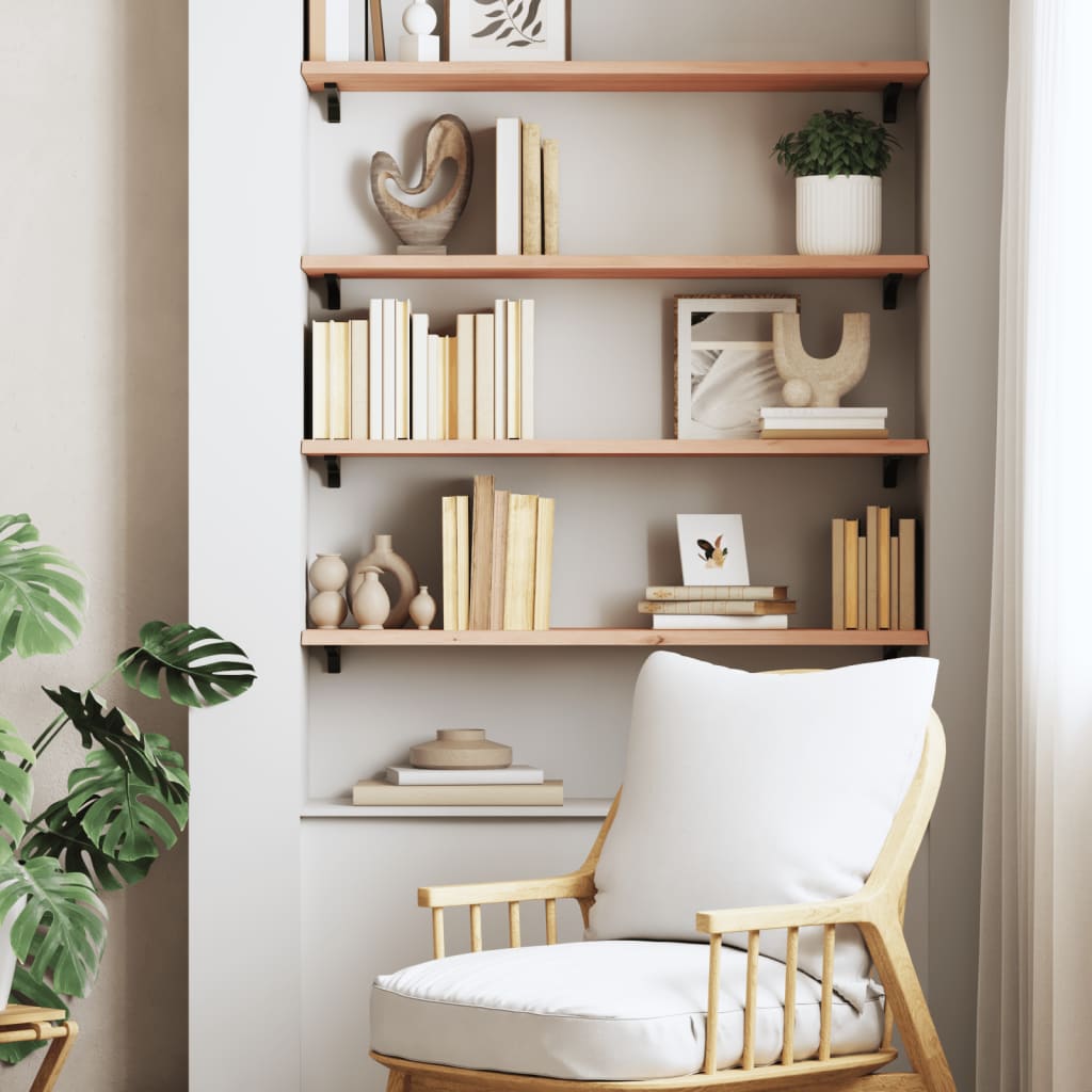 Étagère murale 80x30x2 cm bois de chêne massif non traité - XIOS