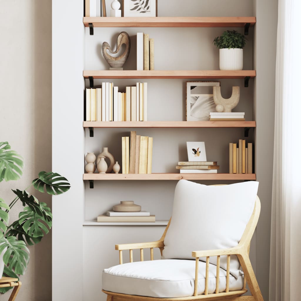 Étagère murale 80x30x(2-4) cm bois de chêne massif non traité - XIOS
