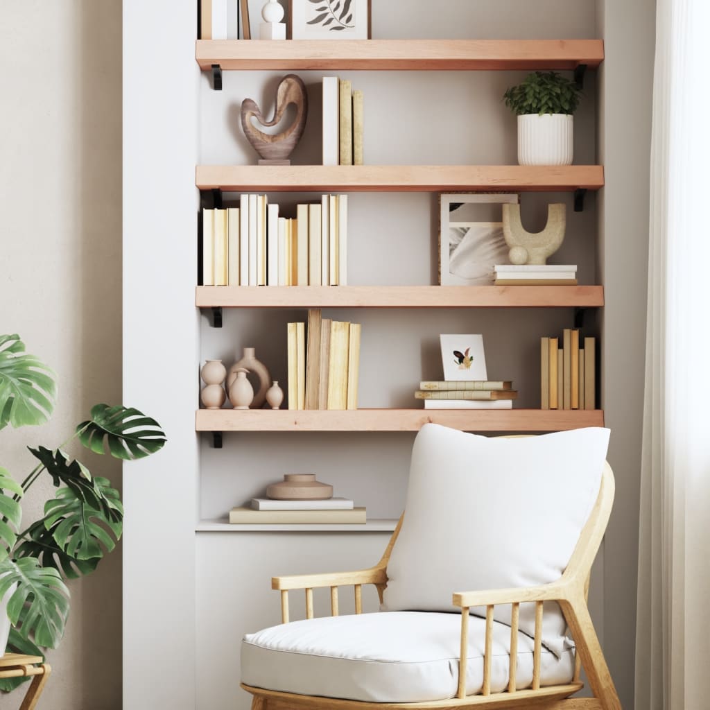Étagère murale 80x30x(2-6) cm bois de chêne massif non traité - XIOS