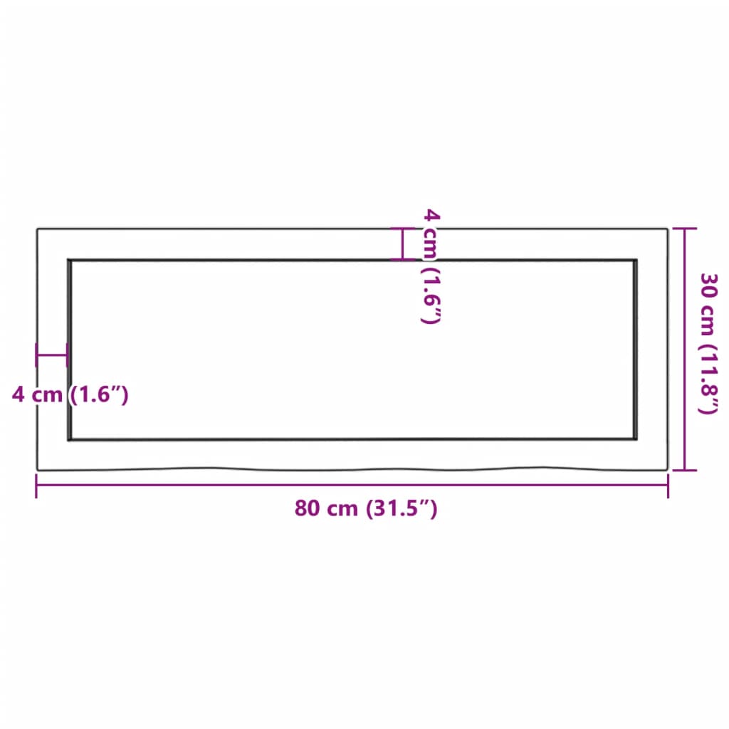Étagère murale 80x30x(2-6) cm bois de chêne massif non traité - XIOS