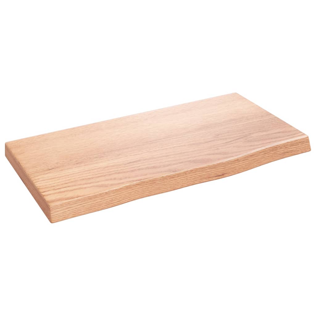 Étagère murale marron clair 40x20x2 cm bois chêne massif traité - XIOS