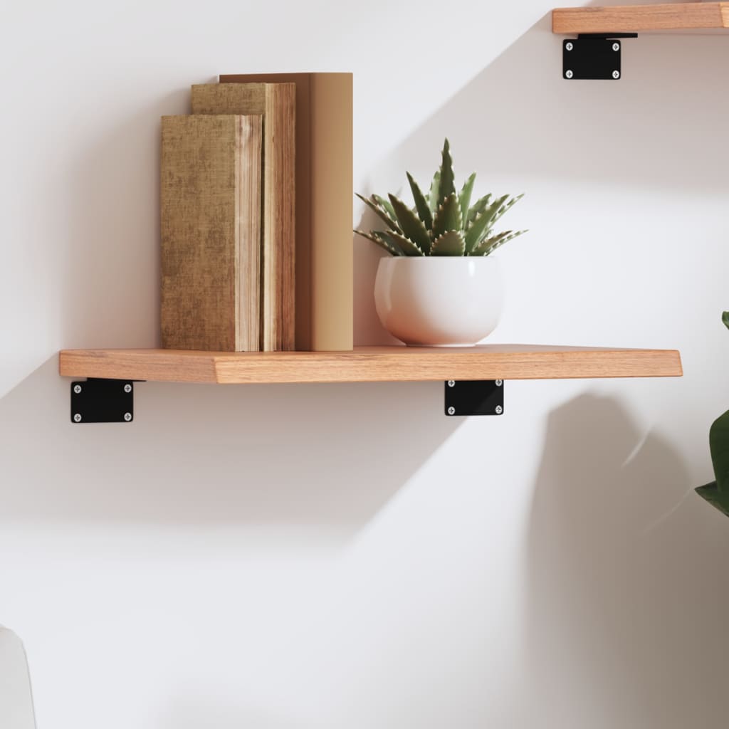 Étagère murale marron clair 40x20x2 cm bois chêne massif traité - XIOS