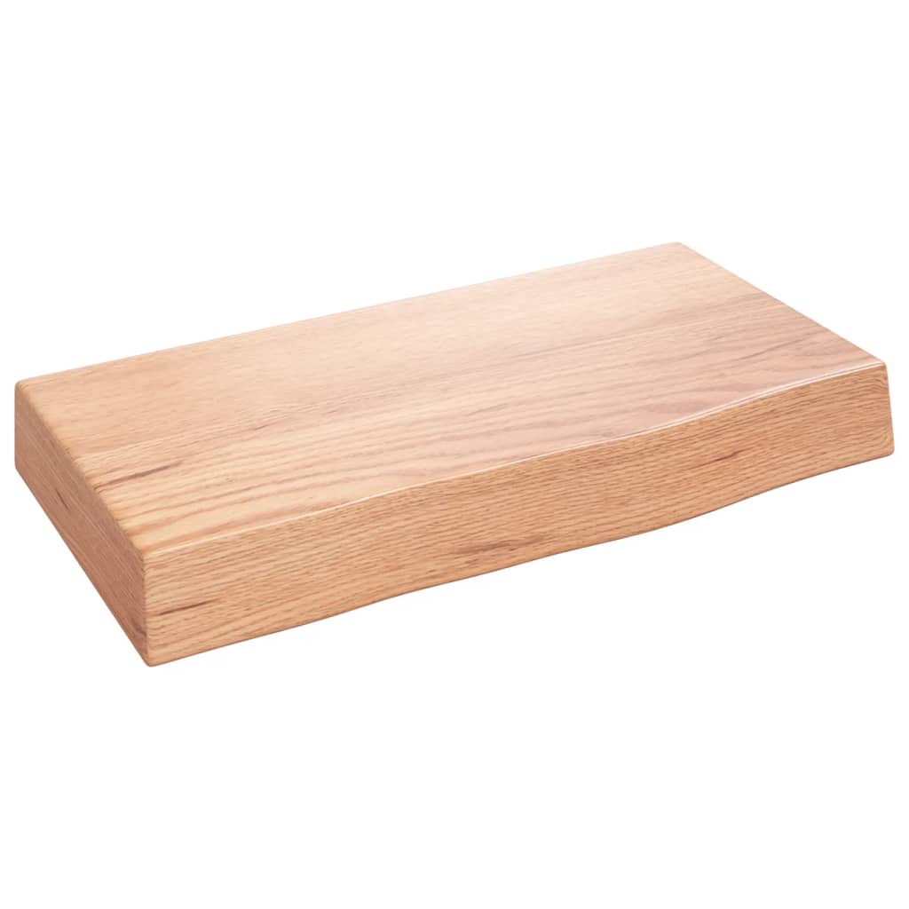 Étagère murale marron clair 40x20x6 cm bois chêne massif traité - XIOS