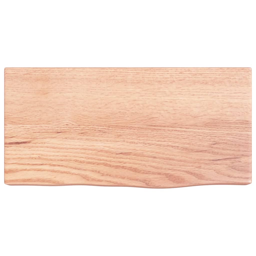 Étagère murale marron clair 40x20x6 cm bois chêne massif traité - XIOS