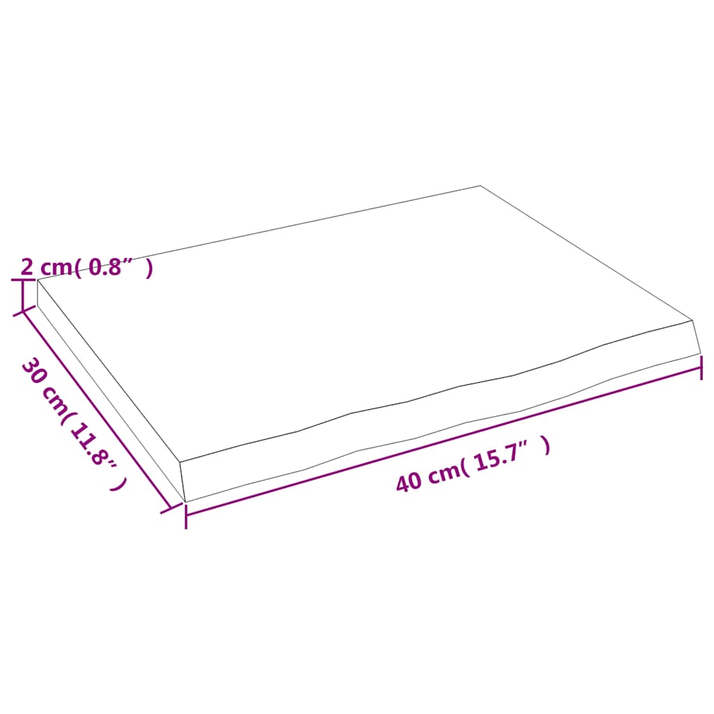 Étagère murale marron clair 40x30x2 cm bois chêne massif traité - XIOS