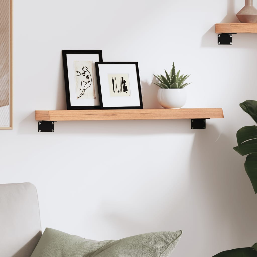 Étagère murale marron clair 60x10x4 cm bois chêne massif traité - XIOS