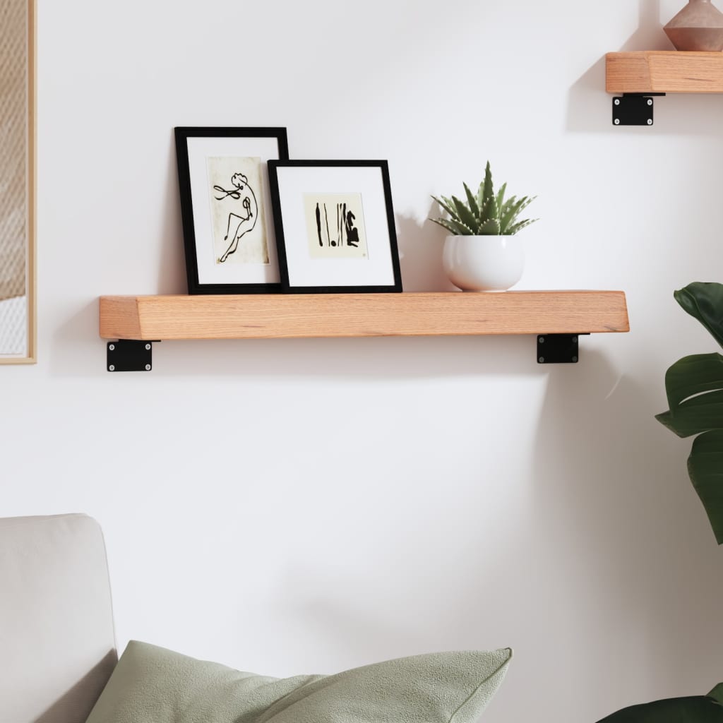 Étagère murale marron clair 60x10x6 cm bois chêne massif traité - XIOS