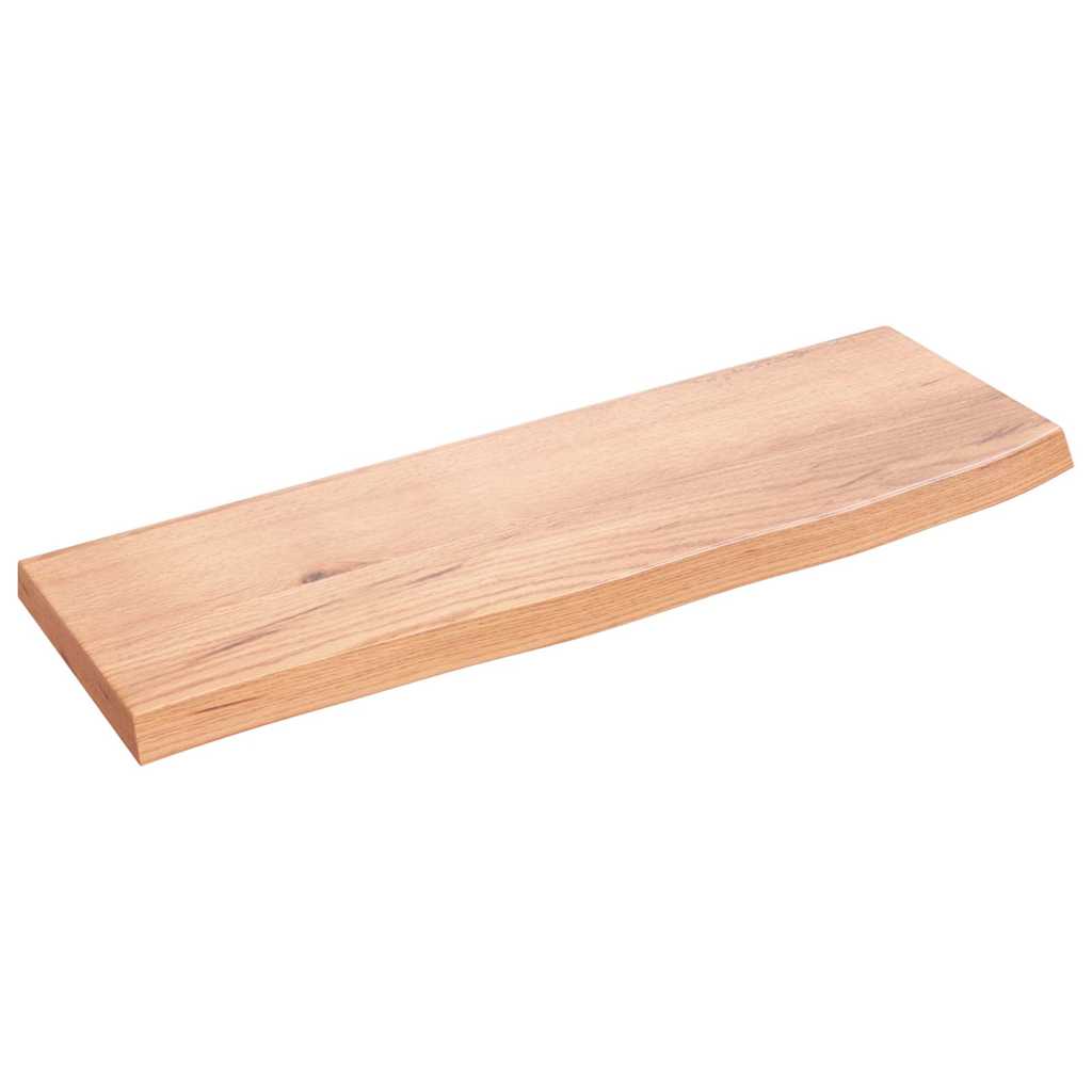 Étagère murale marron clair 60x20x2 cm bois chêne massif traité - XIOS