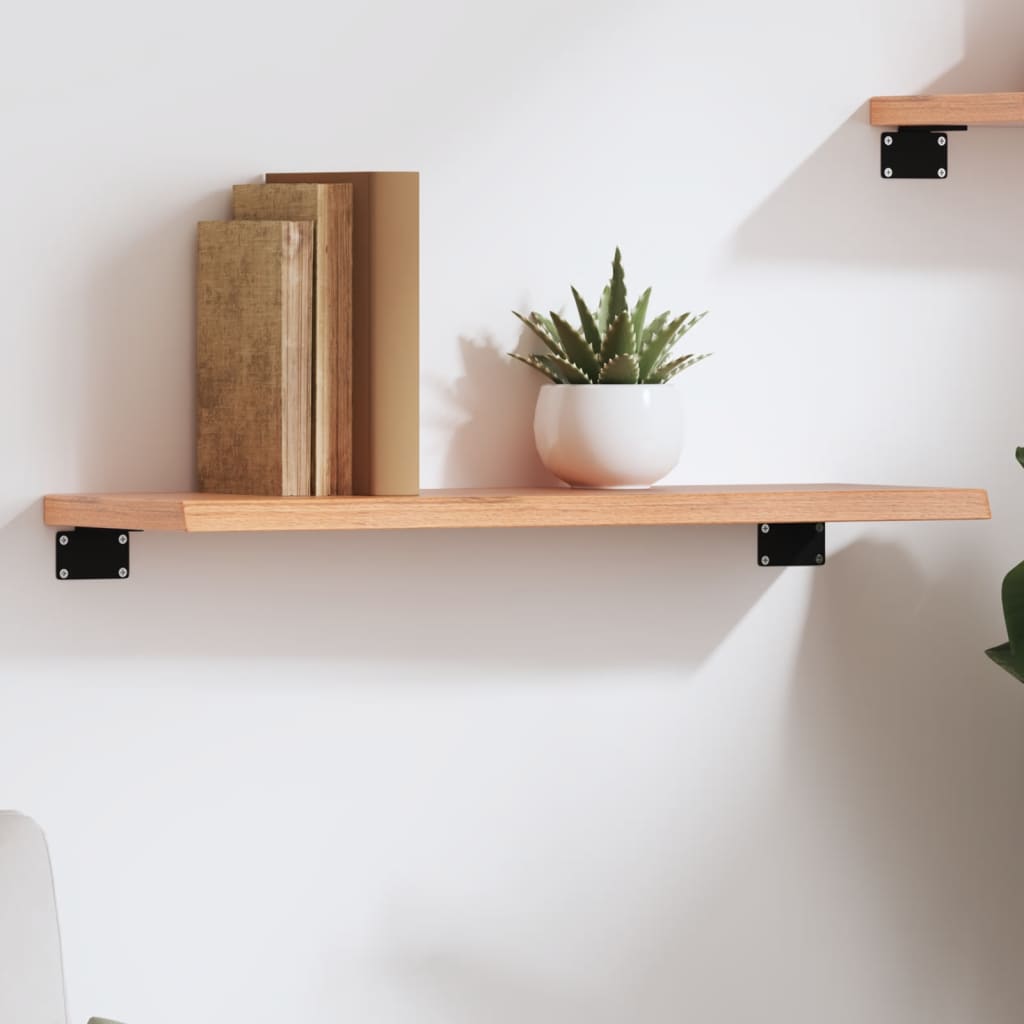 Étagère murale marron clair 60x20x2 cm bois chêne massif traité - XIOS