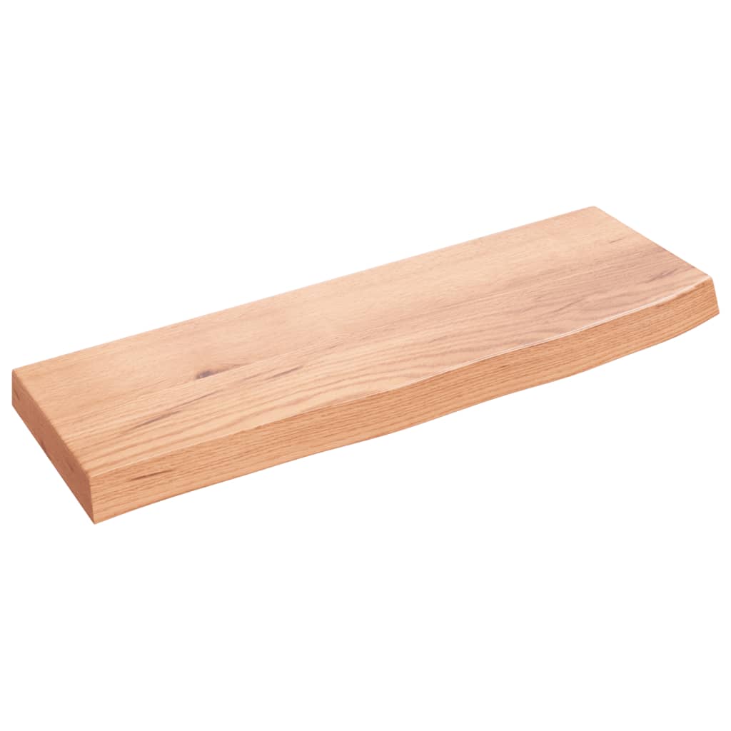 Étagère murale marron clair 60x20x4 cm bois chêne massif traité - XIOS