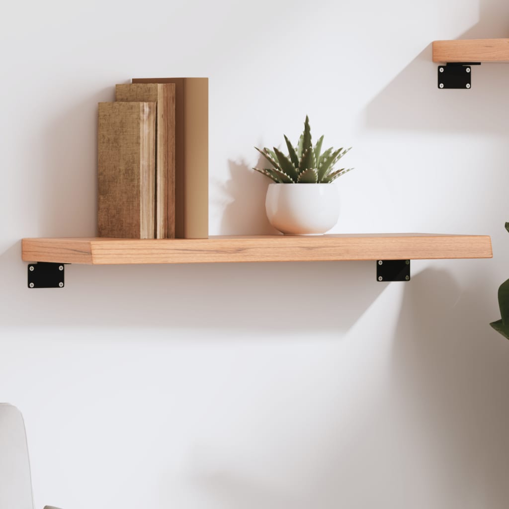 Étagère murale marron clair 60x20x4 cm bois chêne massif traité - XIOS