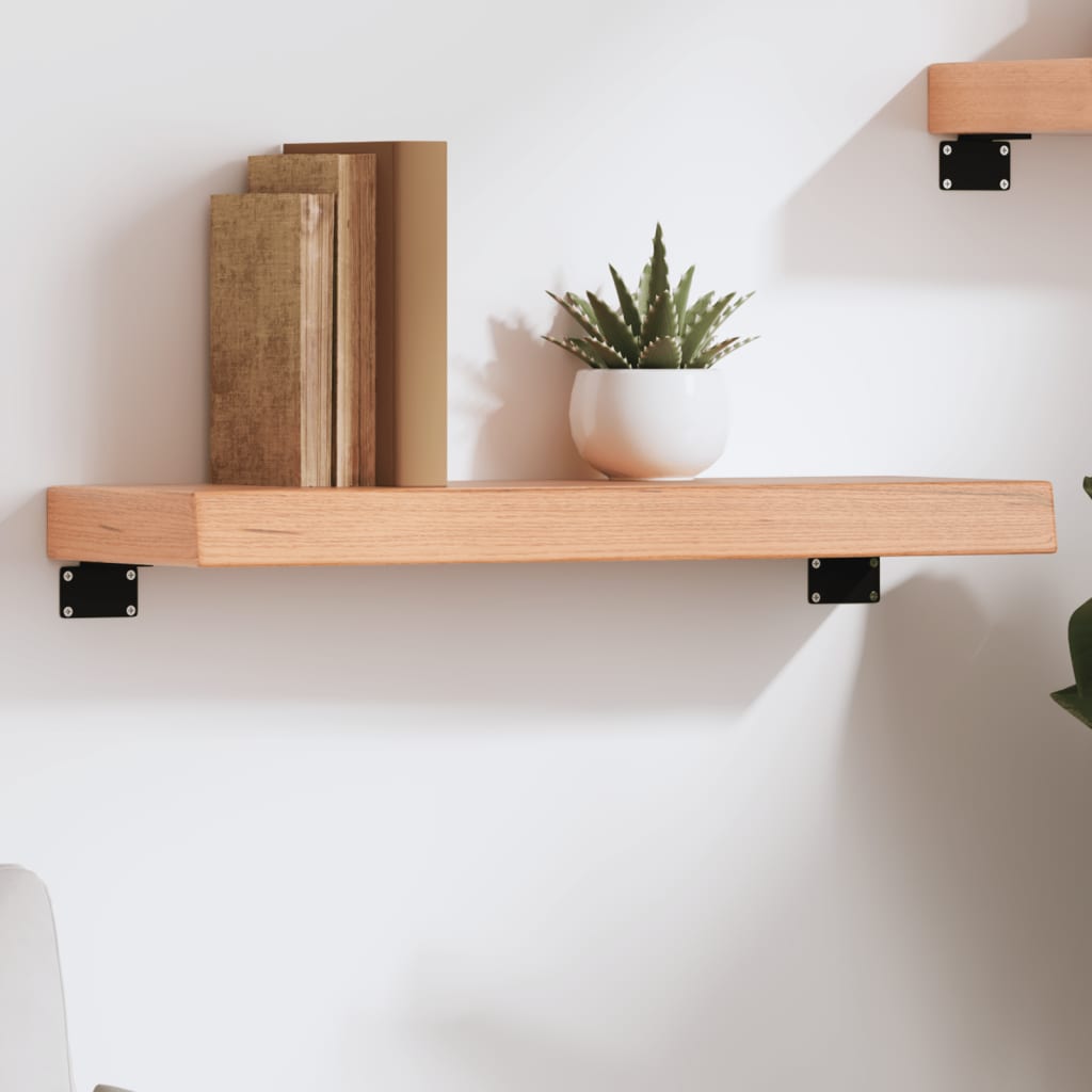 Étagère murale marron clair 60x20x6 cm bois chêne massif traité - XIOS