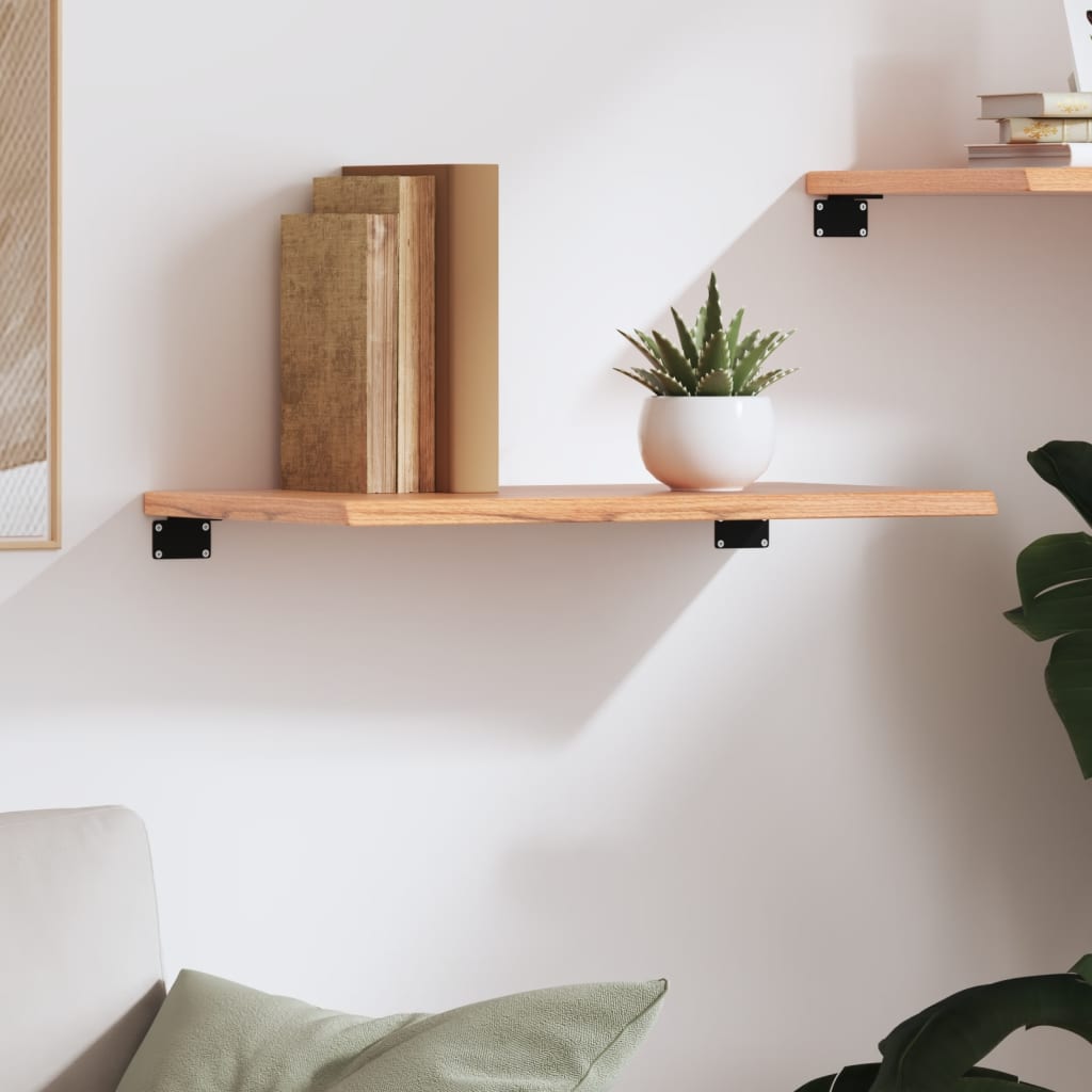 Étagère murale marron clair 60x30x2 cm bois chêne massif traité - XIOS