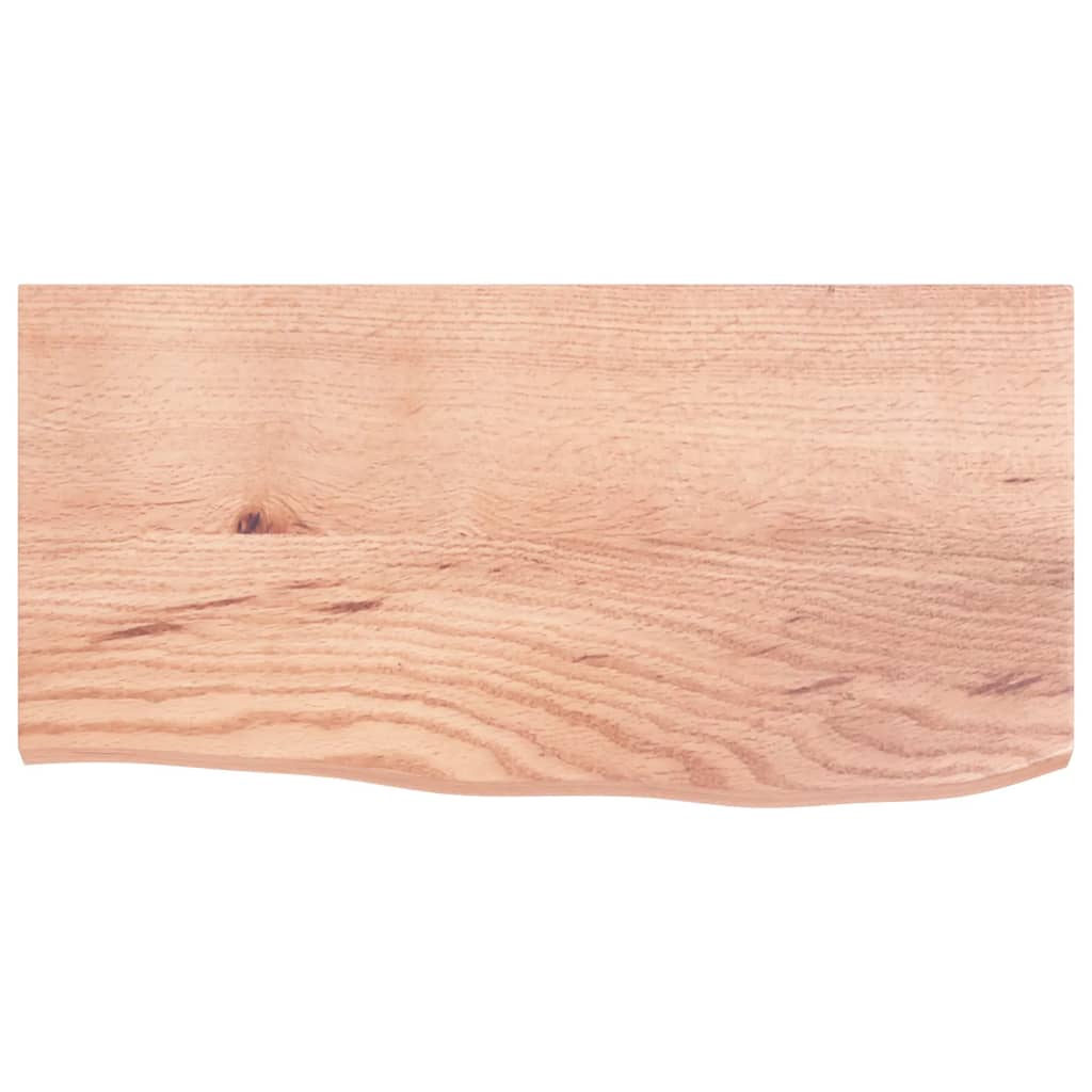 Étagère murale marron clair 60x30x2 cm bois chêne massif traité - XIOS