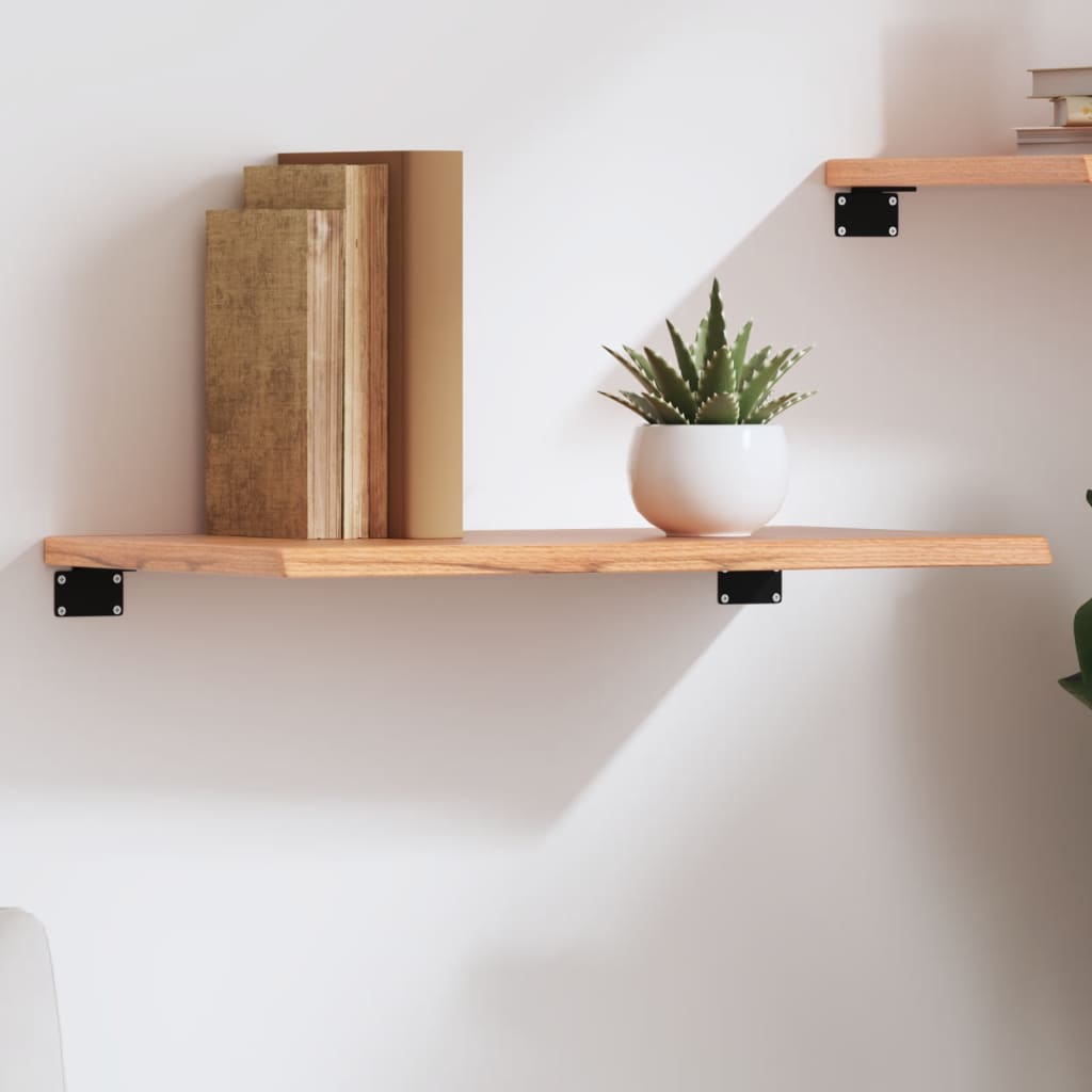 Étagère murale marron clair 60x30x2 cm bois chêne massif traité - XIOS