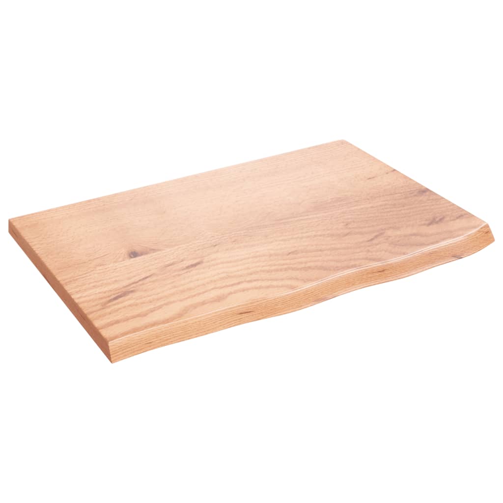 Étagère murale marron clair 60x40x2 cm bois chêne massif traité - XIOS