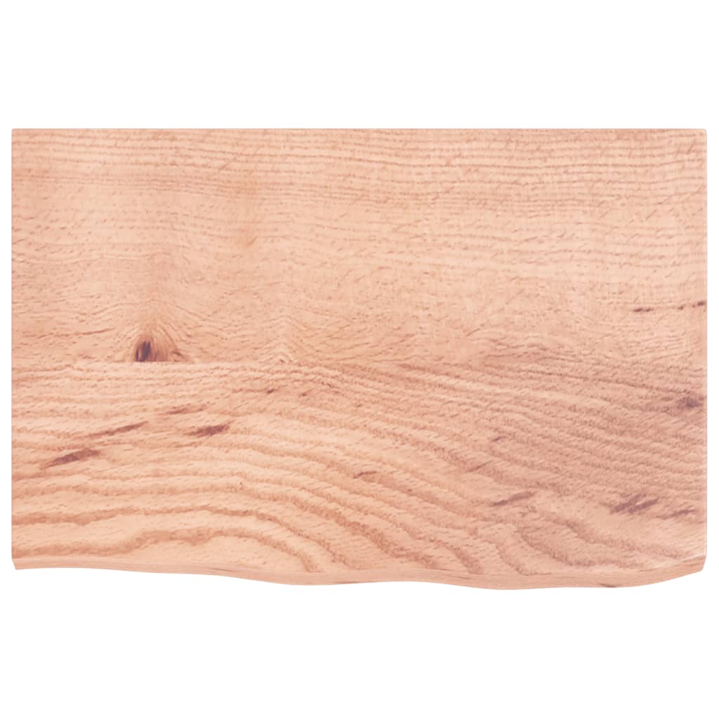 Étagère murale marron clair 60x40x2 cm bois chêne massif traité - XIOS