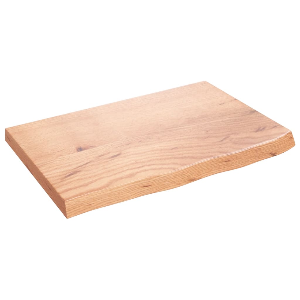 Étagère murale marron clair bois chêne massif traité