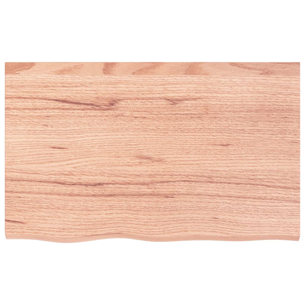 Étagère murale marron clair 80x50x2 cm bois chêne massif traité - XIOS