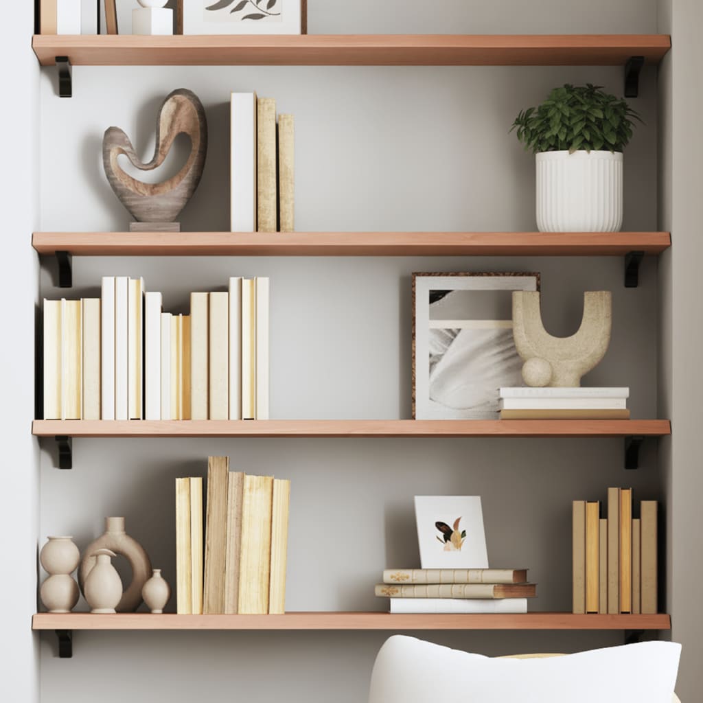 Étagère murale marron clair 100x30x2cm bois chêne massif traité - XIOS