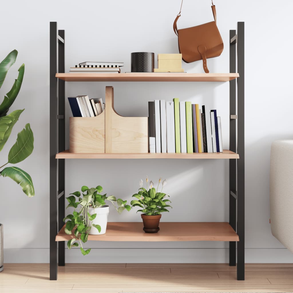 Étagère murale marron clair 100x60x2cm bois chêne massif traité - XIOS