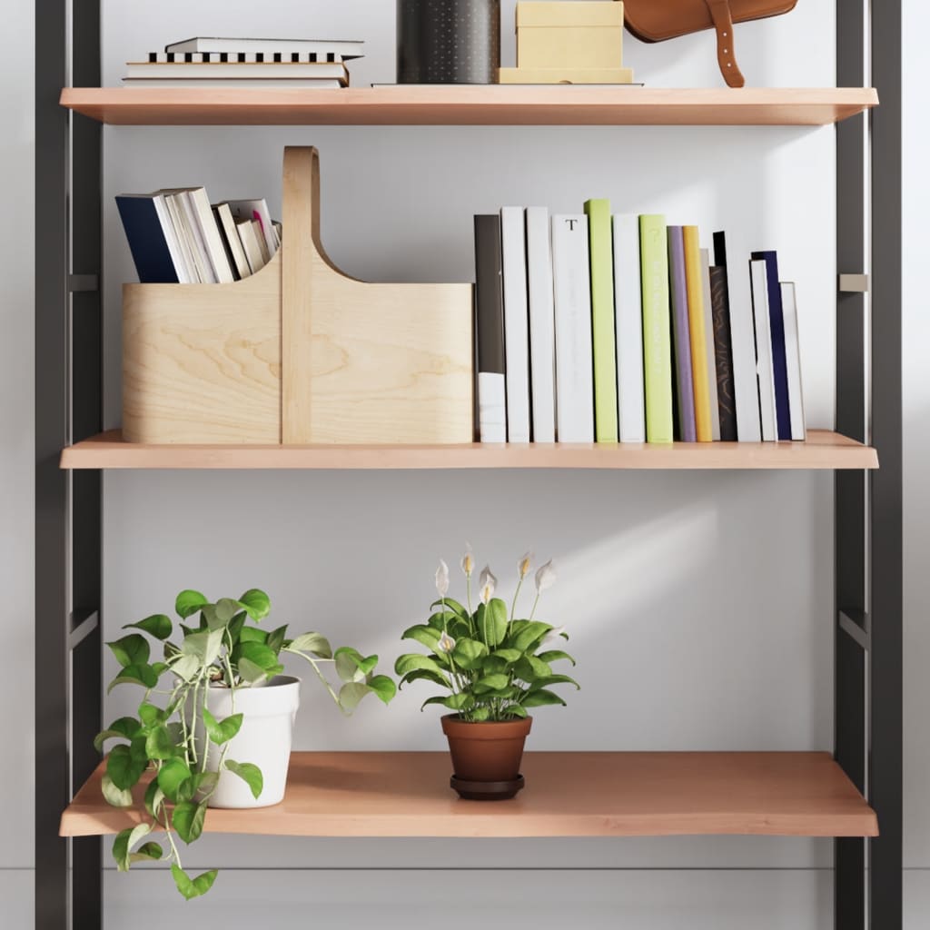 Étagère murale marron clair 100x60x2cm bois chêne massif traité - XIOS