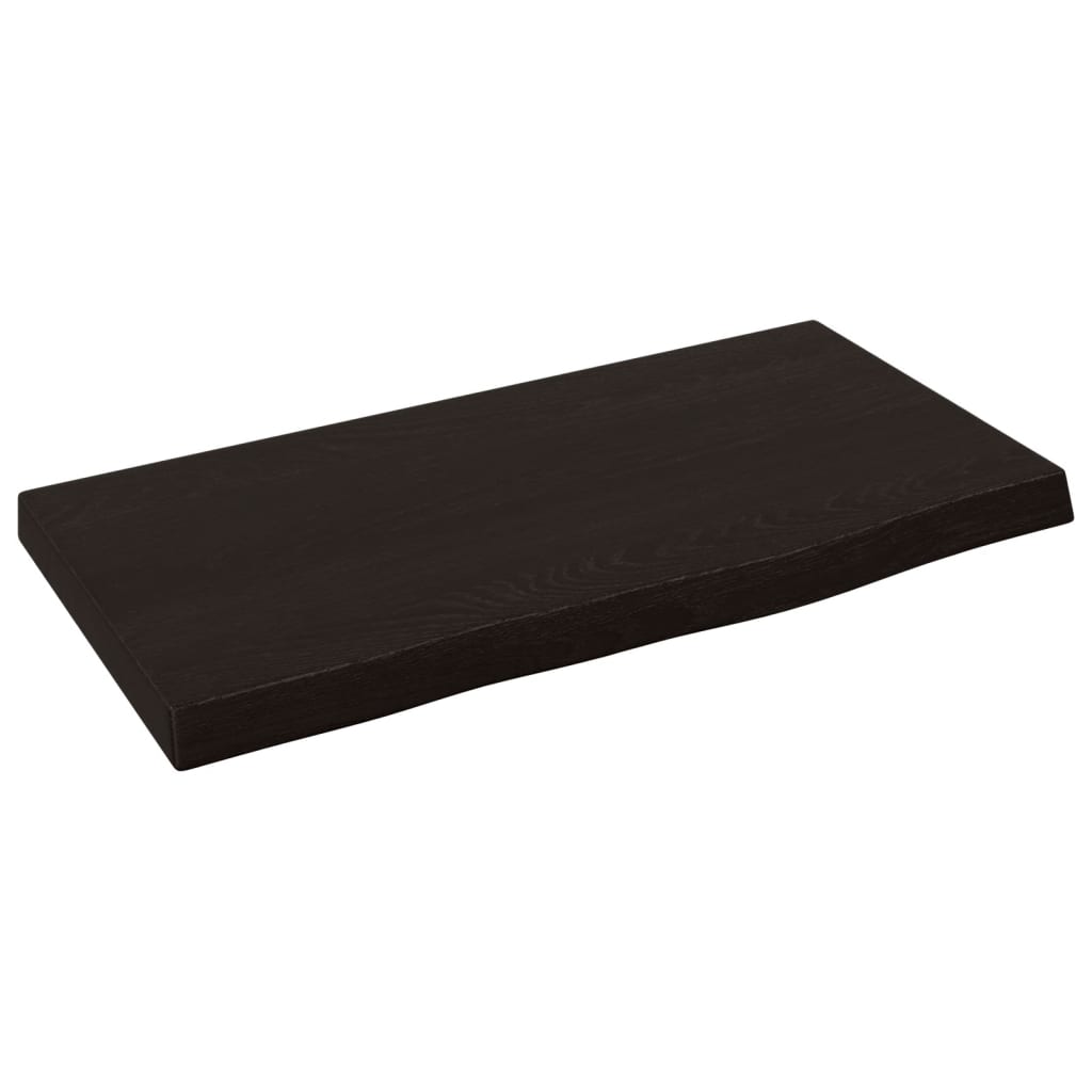 Étagère murale marron foncé 40x20x2 cm bois chêne massif traité - XIOS