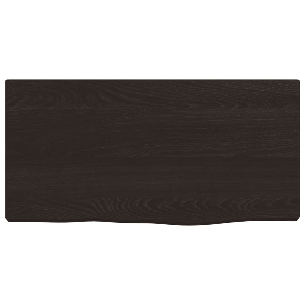 Étagère murale marron foncé 40x20x2 cm bois chêne massif traité - XIOS