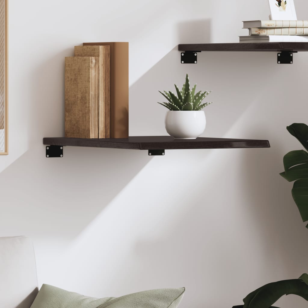 Étagère murale marron foncé 40x60x2 cm bois chêne massif traité - XIOS