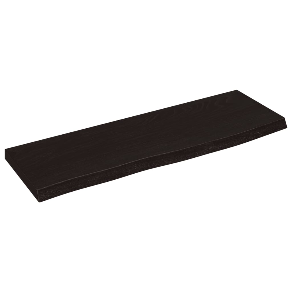 Étagère murale marron foncé 60x20x2 cm bois chêne massif traité - XIOS
