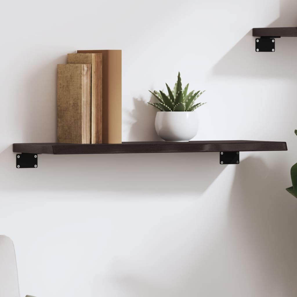 Étagère murale marron foncé 60x20x2 cm bois chêne massif traité - XIOS