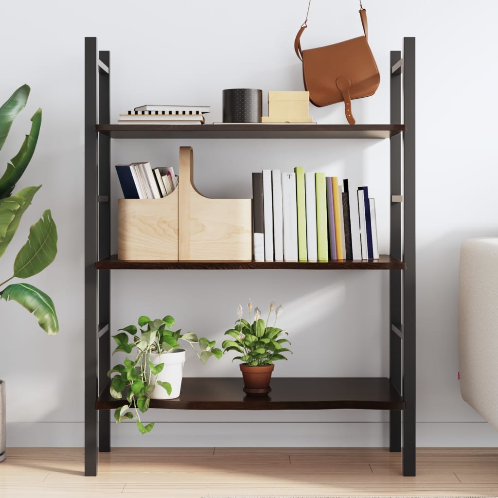 Étagère murale marron foncé 100x50x2cm bois chêne massif traité - XIOS