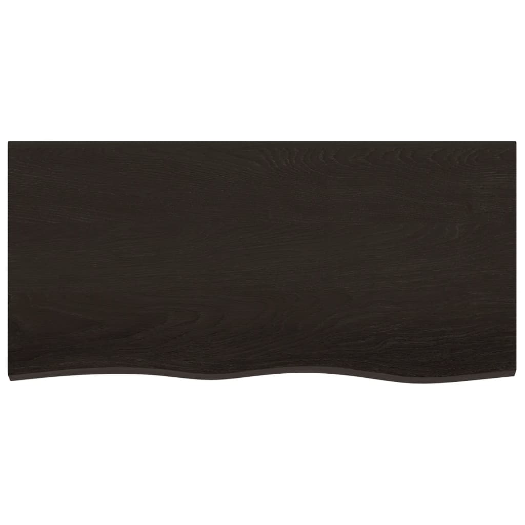 Étagère murale marron foncé 100x50x2cm bois chêne massif traité - XIOS