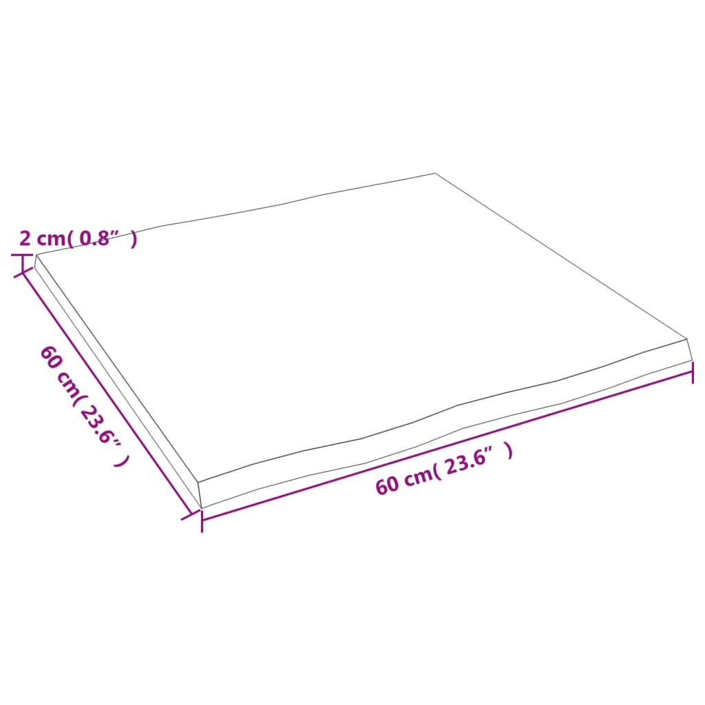 Dessus de table bois chêne massif non traité bordure assortie - XIOS