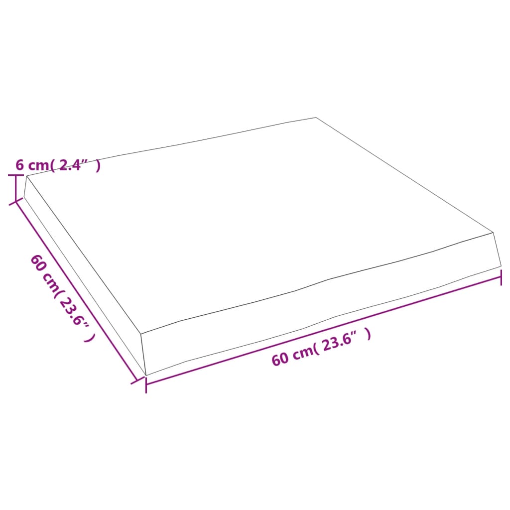 Dessus de table bois massif non traité bordure assortie - XIOS